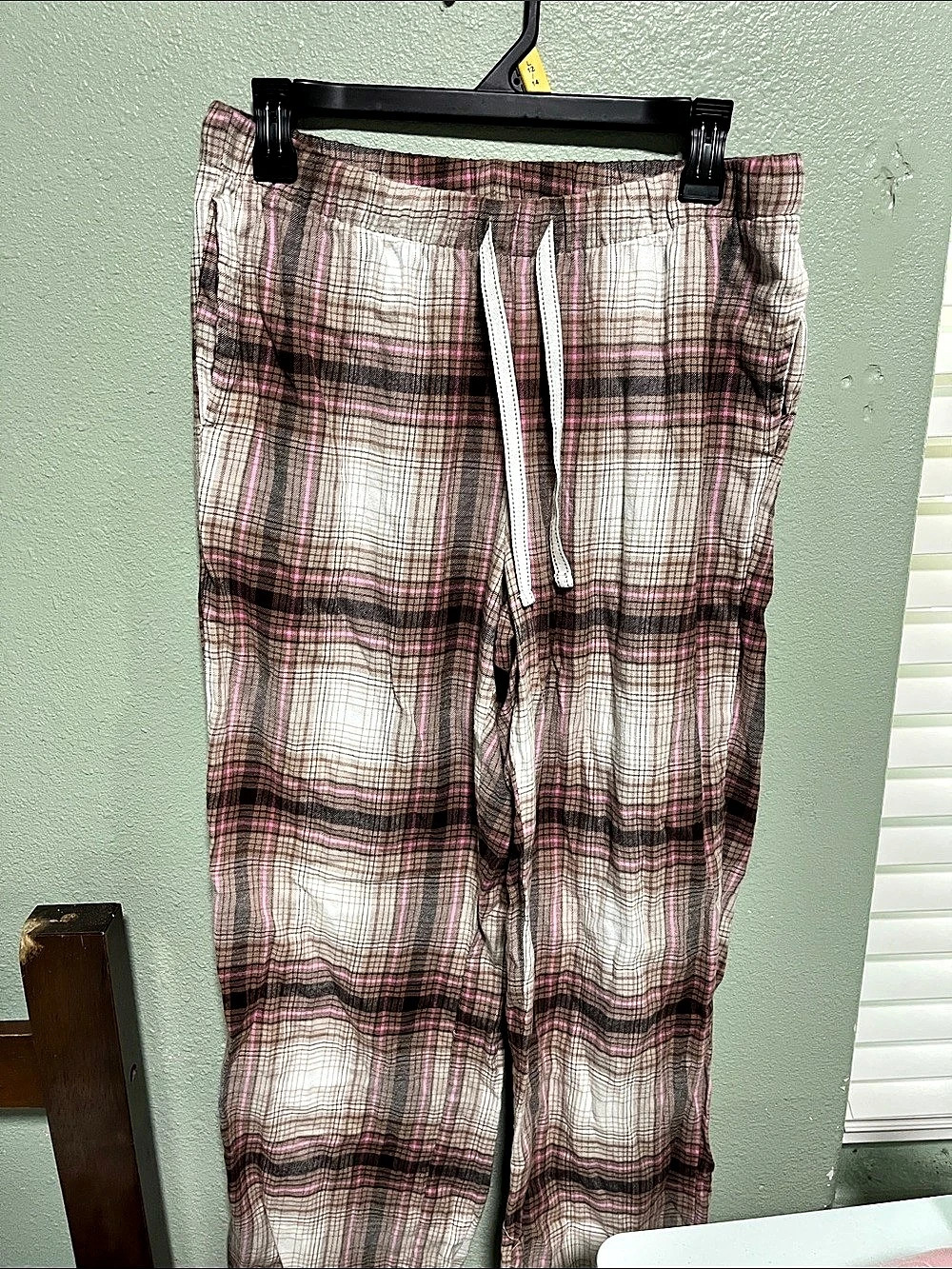 Joyspun Plaid Wide Leg Pants in Brown & Pink Size Small